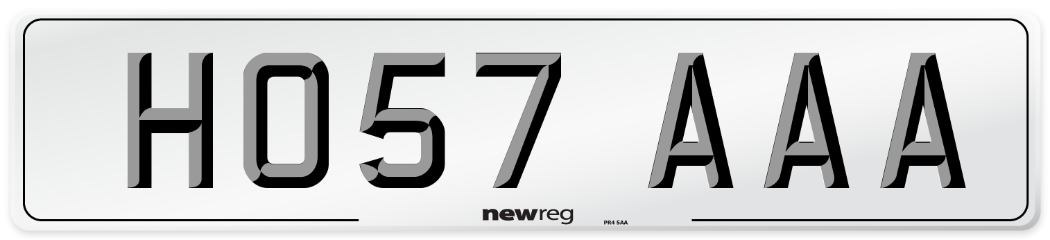 HO57 AAA Number Plate from New Reg